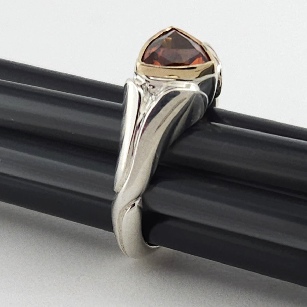 Hessionite garnet online shouldered ring