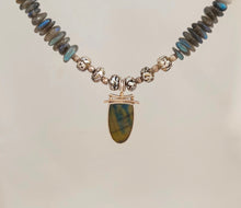 Spectrolite labradorite Pearl Sterling necklace by Judy Knose