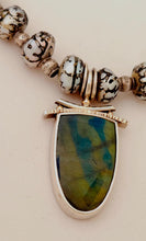 Spectrolite labradorite Pearl Sterling necklace by Judy Knose