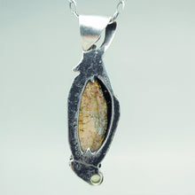 Watermelon Tourmaline Slice Peridot Sterling Rose Gold Pendant, Bright Branches Collection by Rebecca of BNOX