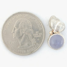 Blue Chalcedony Sterling Tiger Lilly Seed Pod 14KY Pendant by Rebecca of BNOX