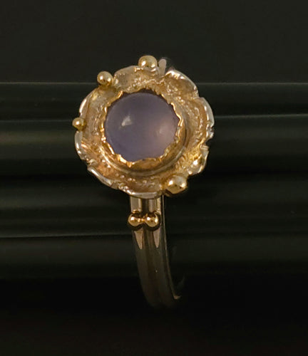 Blue Chalcedony Sterling 14ky Ring by Lori Braun RG145 $430