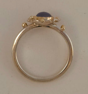 Blue Chalcedony Sterling 14ky Ring by Lori Braun RG145 $430