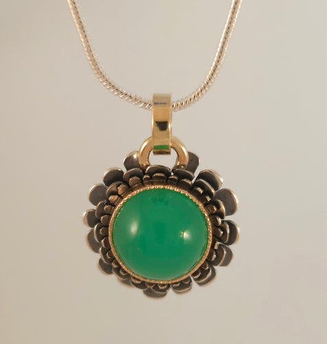 Chrysoprase 14KY Sterling Pendant by Lori Braun