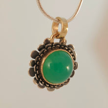 Chrysoprase 14KY Sterling Pendant by Lori Braun