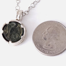 Eagle Zeus Ancient Bronze Coin Sterling Pendant by Lori Braun
