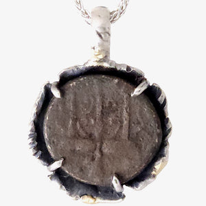 Ancient Trident Coin 14KY Sterling Pendant by Lori Braun