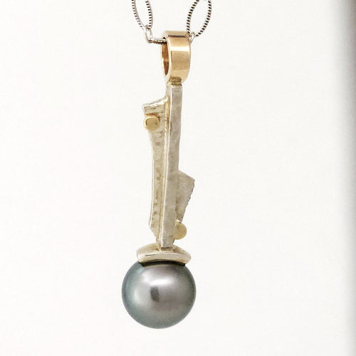 Cultured Pearl 14KY Sterling Pendant by Lori Braun