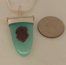 Dendritic Dyed Green Agate Sterling 14KY Pendant by Lori Braun PT992