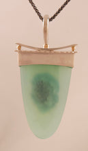 Dendritic Dyed Green Agate Sterling 14KY Pendant by Lori Braun PT992