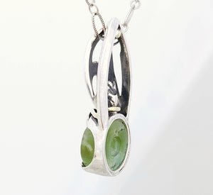 Gem Silica Sterling Maple Tree Bud 14KY Pendant  Church Window Series by Rebecca of BNOX