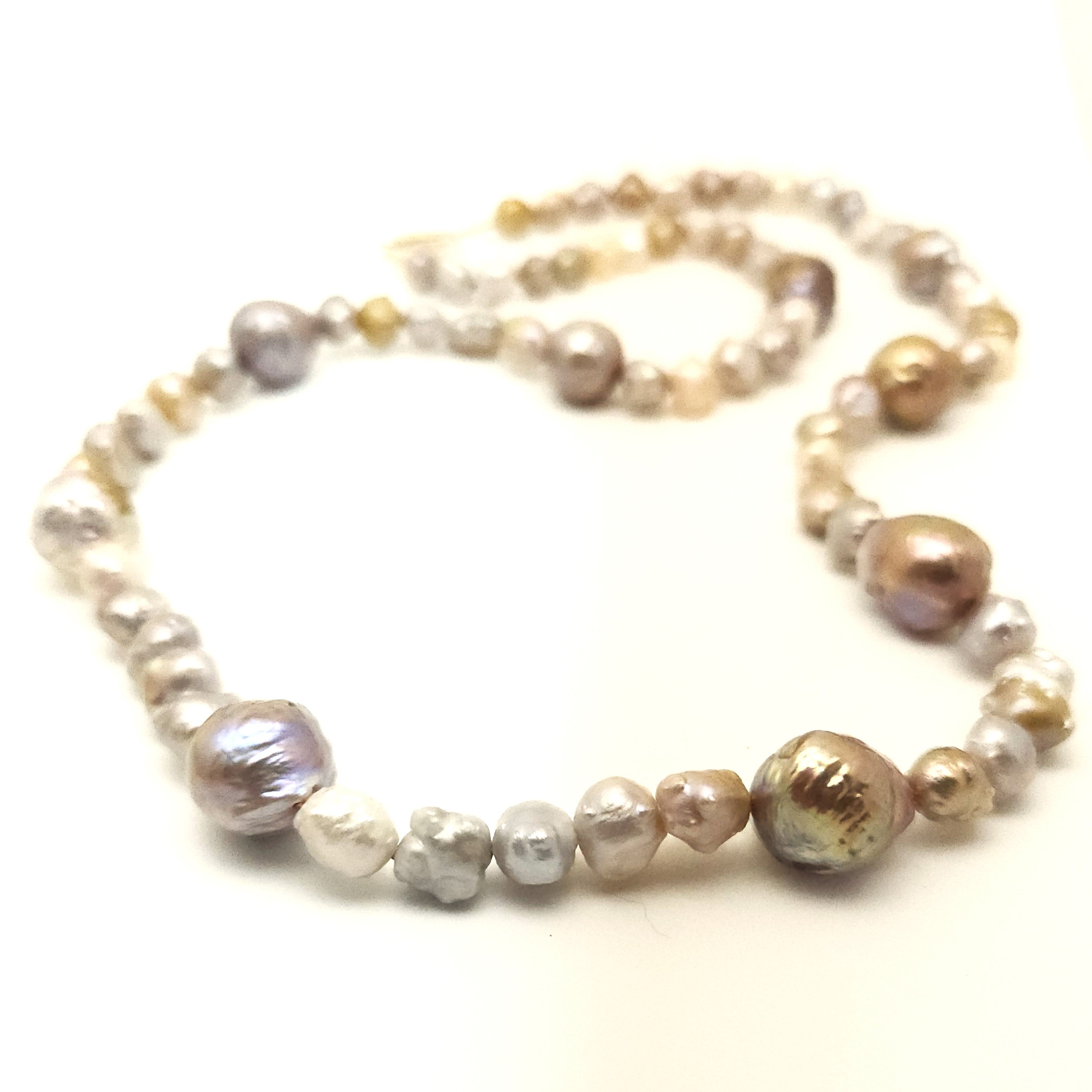 Pearl パンデイロ yumiy Pearl Necklace Japanese Natural Color 14KY 22