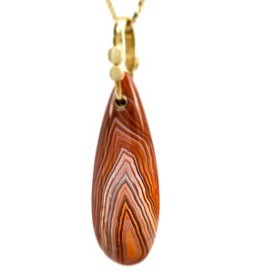 Lake Superior Agate Drop 14KY Pendant by Lori Braun