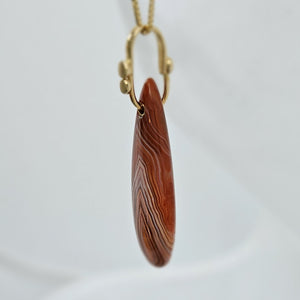 Lake Superior Agate Drop 14KY Pendant by Lori Braun