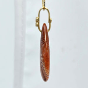 Lake Superior Agate Drop 14KY Pendant by Lori Braun