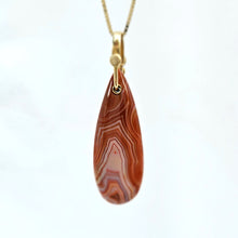 Lake Superior Agate Drop 14KY Pendant by Lori Braun