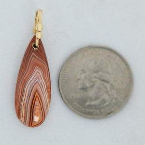 Lake Superior Agate Drop 14KY Pendant by Lori Braun