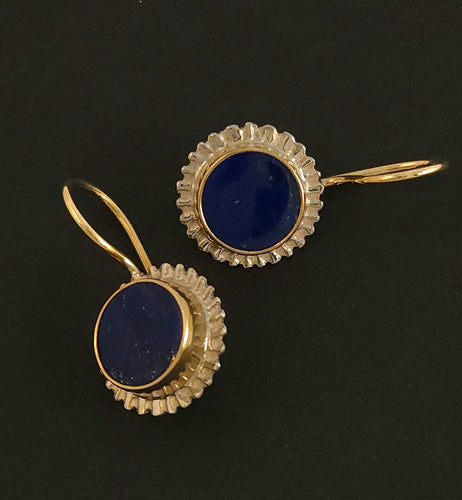 Blue Lapis 14KY Sterling Earrings by Lori Braun  ER471  $790