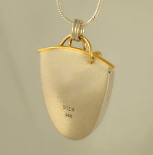 Malawi Agate Pink Sapphire 14KY Sterling Pendant by Lori Braun