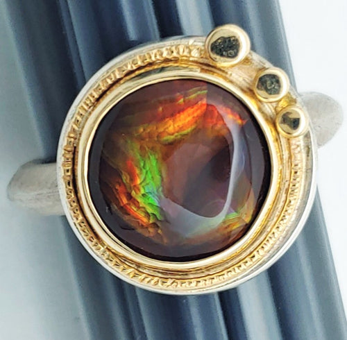 Mexican Fire Agate Sterling 14KY Ring by Lori Braun $635
