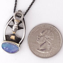 Opal Doublet Sterling Silver 18KY Maple Bud Pendant by Rebecca of BNOX