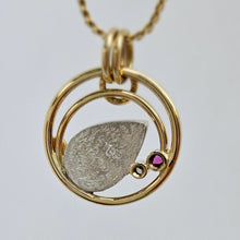 Boulder Opal Doublet Pink Sapphire Diamond 14KY Sterling by Lori Braun