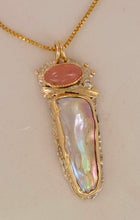 Fresh Water Pearl Grossular Garnet 14ky Sterling Pendant by Lori Braun PT988