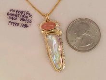 Fresh Water Pearl Grossular Garnet 14ky Sterling Pendant by Lori Braun PT988