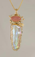 Fresh Water Pearl Grossular Garnet 14ky Sterling Pendant by Lori Braun PT988