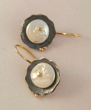 Cultured Coin Pearl Sterling 14KY Earrings by Lori Braun