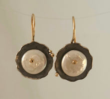 Cultured Coin Pearl Sterling 14KY Earrings by Lori Braun