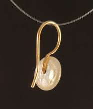 Cultured Coin White Pearl 14ky Earrings by Lori Braun
