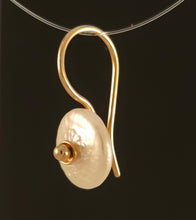 Cultured Coin White Pearl 14ky Earrings by Lori Braun