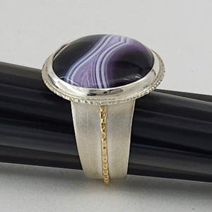 Purple Passion Agate Sterling 14KY Ring by Lori Braun