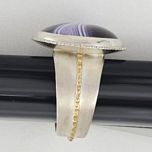Purple Passion Agate Sterling 14KY Ring by Lori Braun
