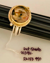 Rutilated Quartz Diamond Sterling 14KY Ring by Lori Braun RG153