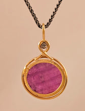 Ruby Slice Diamond 14KY Pendant by Lori Braun PT993