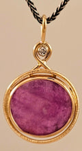 Ruby Slice Diamond 14KY Pendant by Lori Braun PT993