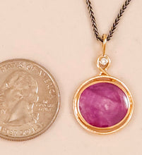 Ruby Slice Diamond 14KY Pendant by Lori Braun PT993