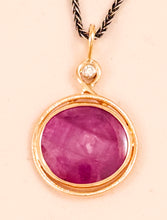 Ruby Slice Diamond 14KY Pendant by Lori Braun PT993