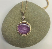 Ruby Slice Diamond 14KY Pendant by Lori Braun PT993