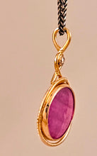 Ruby Slice Diamond 14KY Pendant by Lori Braun PT993