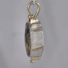 Rutilated Quartz Diamond Sterling 14KY Pendant by Lori Braun PT994