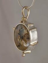 Rutilated Quartz Diamond Sterling 14KY Pendant by Lori Braun PT994