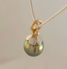 South Sea Silver Pearl Sterling 14KY Pendant by Lori Braun