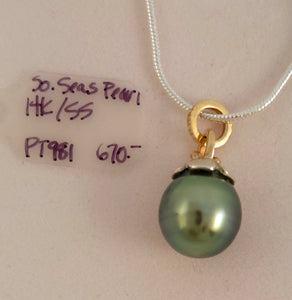 South Sea Silver Pearl Sterling 14KY Pendant by Lori Braun