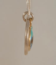 Turquoise Diamond Sterling 14KY Pendant by Lori Braun