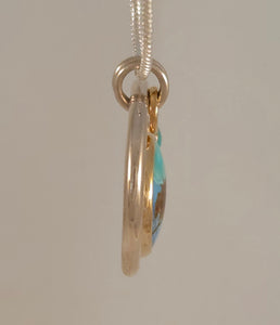 Turquoise Diamond Sterling 14KY Pendant by Lori Braun