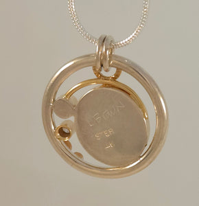 Turquoise Diamond Sterling 14KY Pendant by Lori Braun