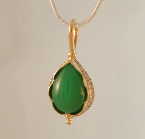 Chrysoprase 14KY Sterling Pendant by Lori Braun